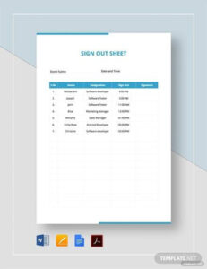 Free Custom Office Key Sign Out Sheet Template Word