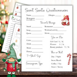 Free Custom Secret Santa Sign Up Template Word