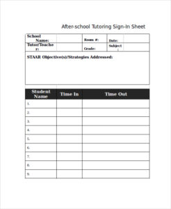 Free Custom Teacher Sign In Sign Out Sheet Template