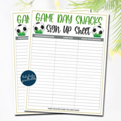 Free Custom Team Snack Sign Up Sheet Template Excel Sample