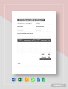 Free Editable Inventory Sign Out Sheet Template Excel