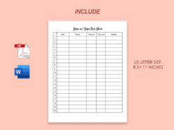 Free Editable Phone Sign In And Out Sheet Template