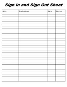 Free Editable Sports Sign Out Sheet Template