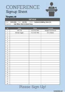 Free Editable Tournament Sign Up Sheet Template Pdf Sample