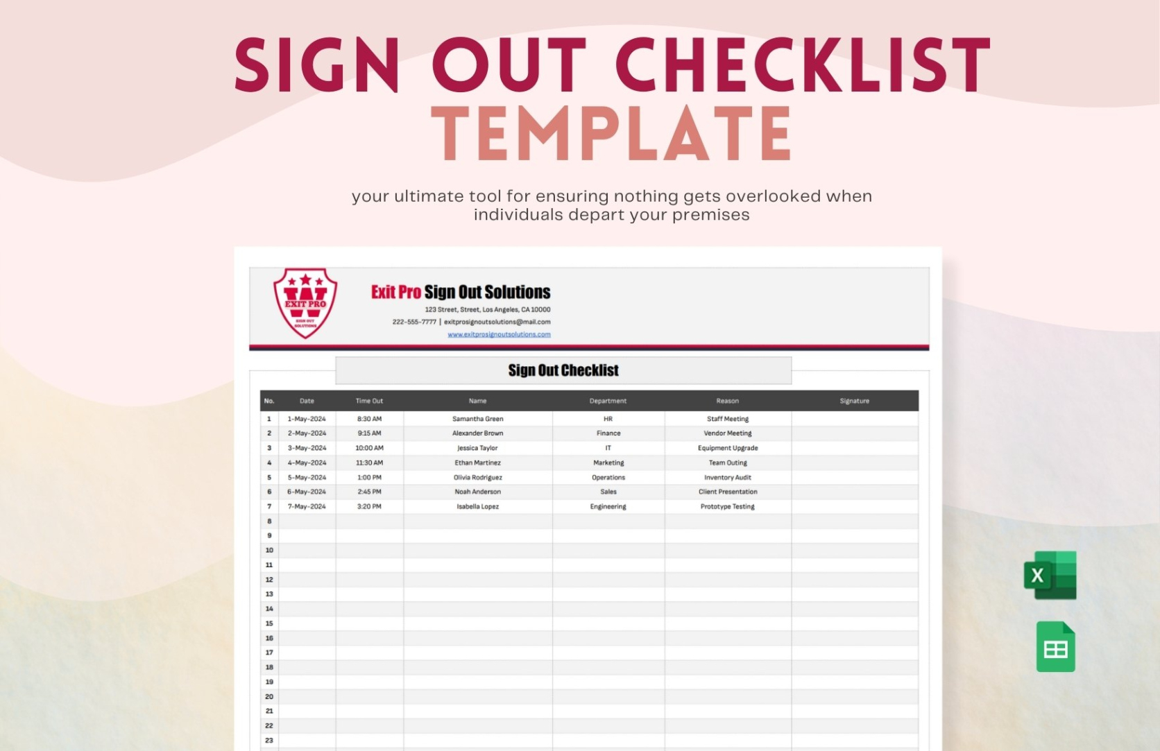 Free Editable Uniform Sign Out Sheet Template  Sample