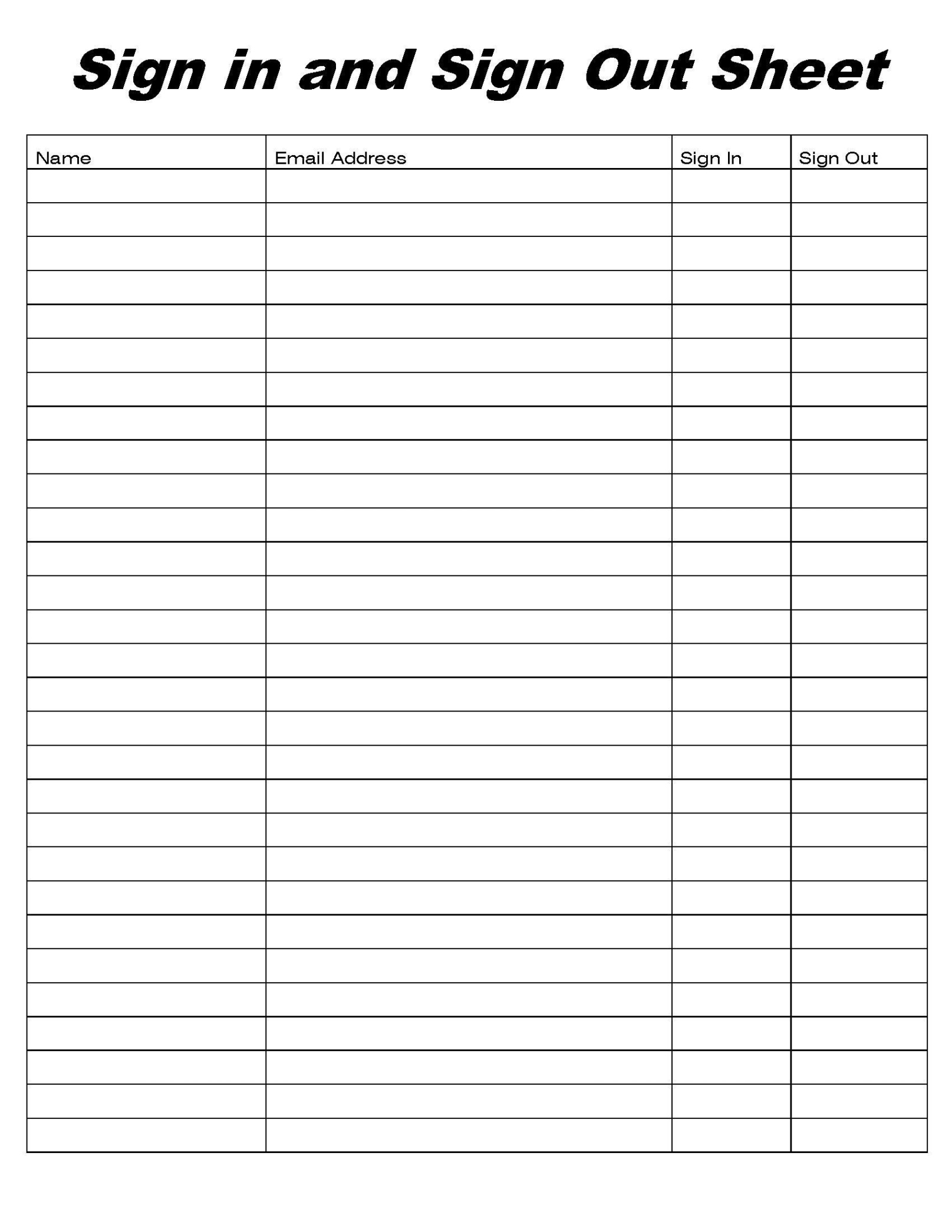 Free  Office Supplies Sign Out Sheet Template Excel