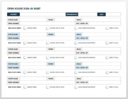 Free  Open House Sign Up Sheet Template  Sample