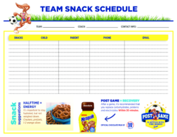 Free Printable Baseball Snack Sign Up Sheet Template Pdf Sample