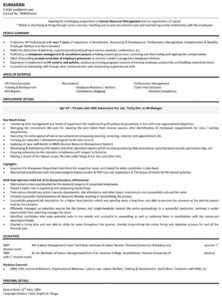 Free Printable Human Resources Manager Resume Template Pdf