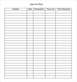 Free Printable Parent Sign In And Out Sheet Template  Sample