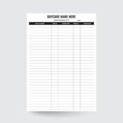 Free Printable Parent Sign In And Out Sheet Template  Sample