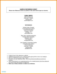 Free Printable Reference Page For Resume Template Doc