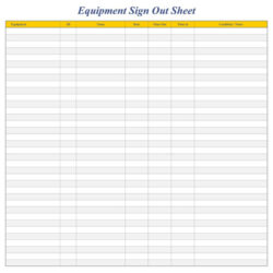 Free Printable Supply Sign Out Sheet Template Excel Sample