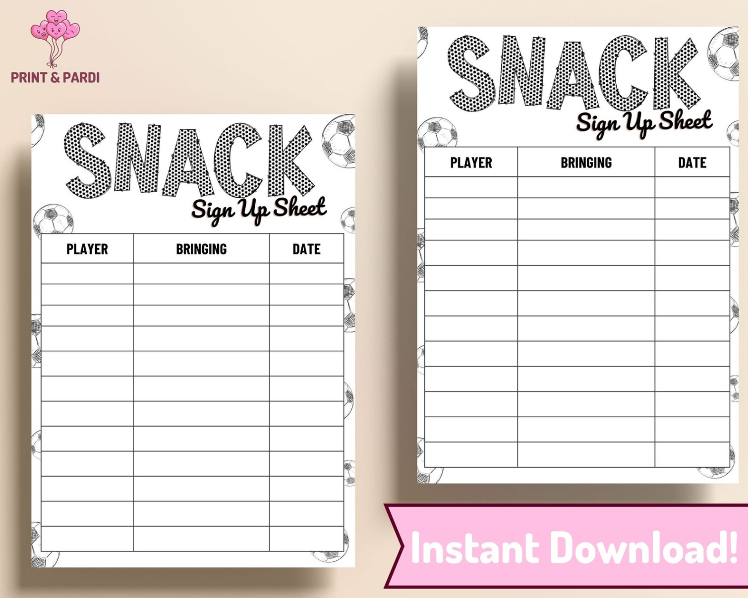 Free Printable Team Snack Sign Up Sheet Template Pdf