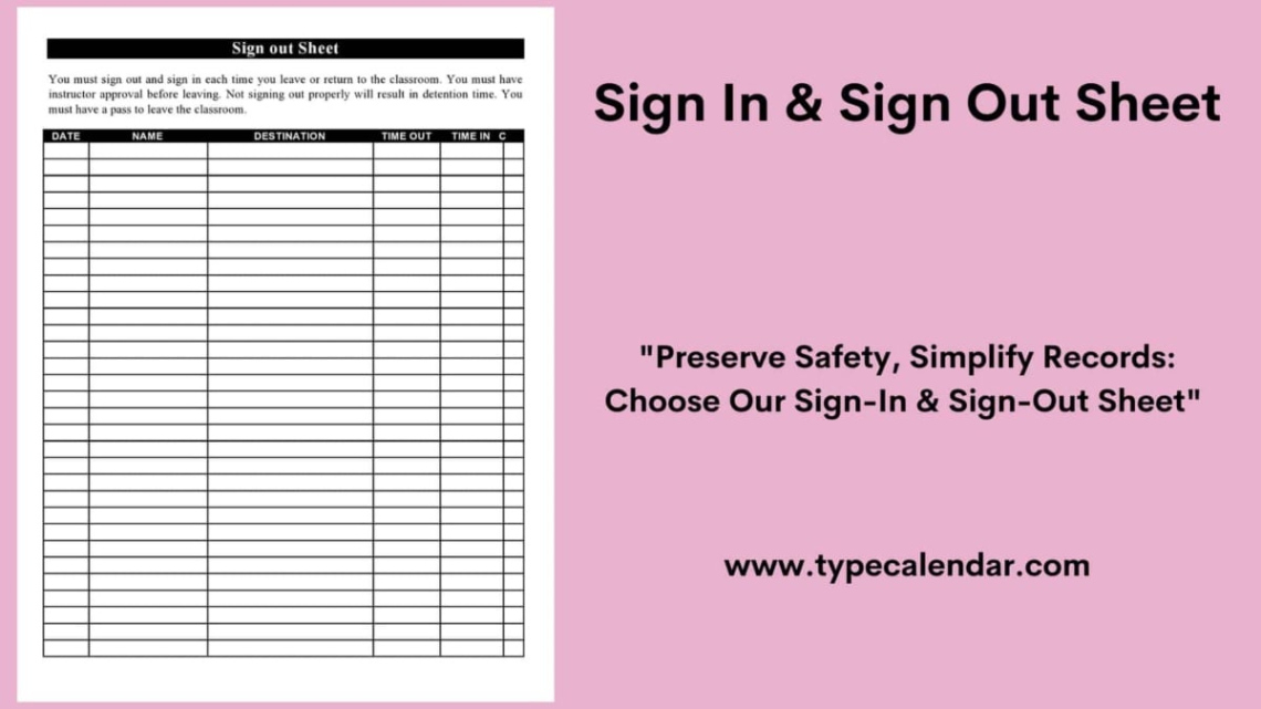 Free Printable Vehicle Sign Out Sheet Template Word