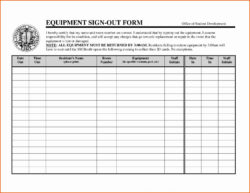 Free Printable Walkie Talkie Sign Out Sheet Template Excel Sample