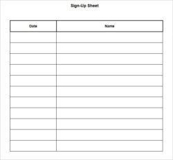 Free  School Club Sign Up Sheet Template Word