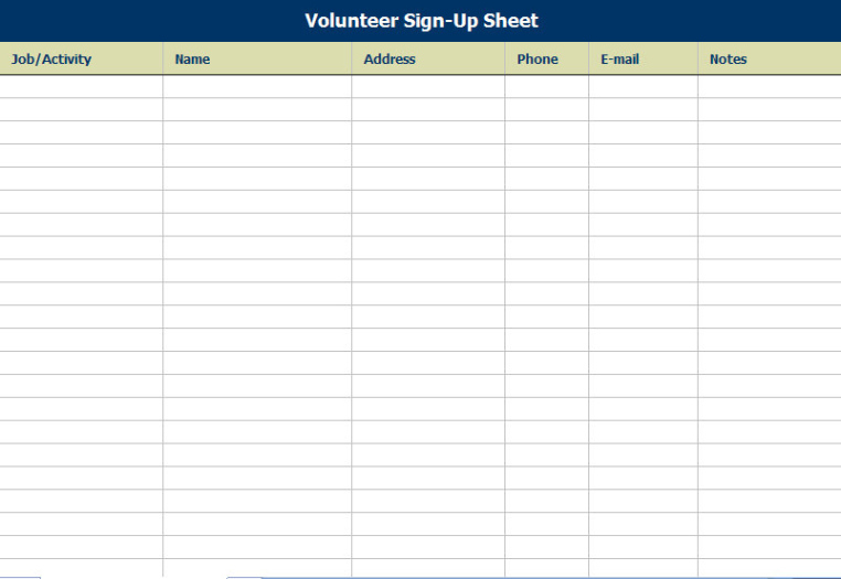 Printable Book Club Sign Up Sheet Template Doc