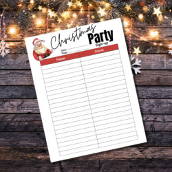 Printable Holiday Party Sign Up Sheet Template  Sample