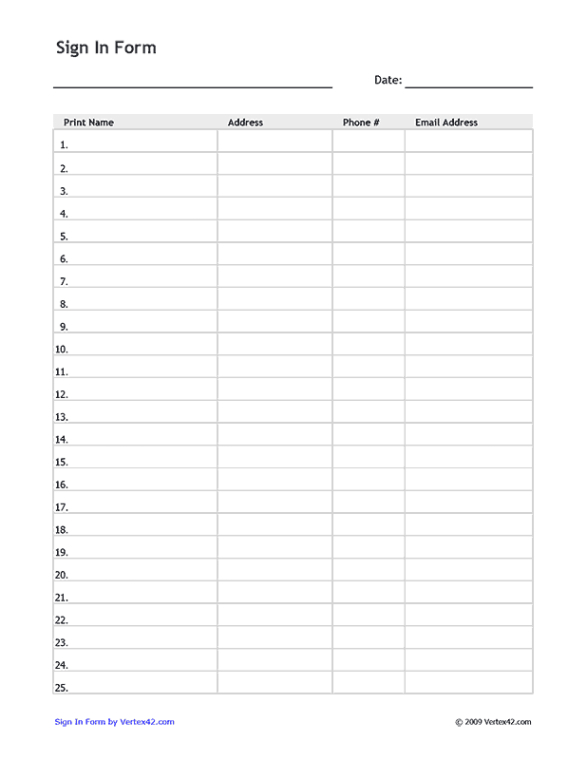 Printable Radio Sign In And Out Sheet Template Doc Sample