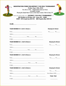 Printable Tournament Sign Up Sheet Template