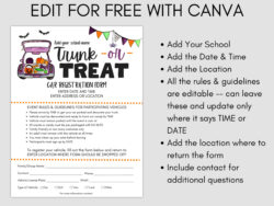 Printable Trunk Or Treat Sign Up Sheet Template Excel