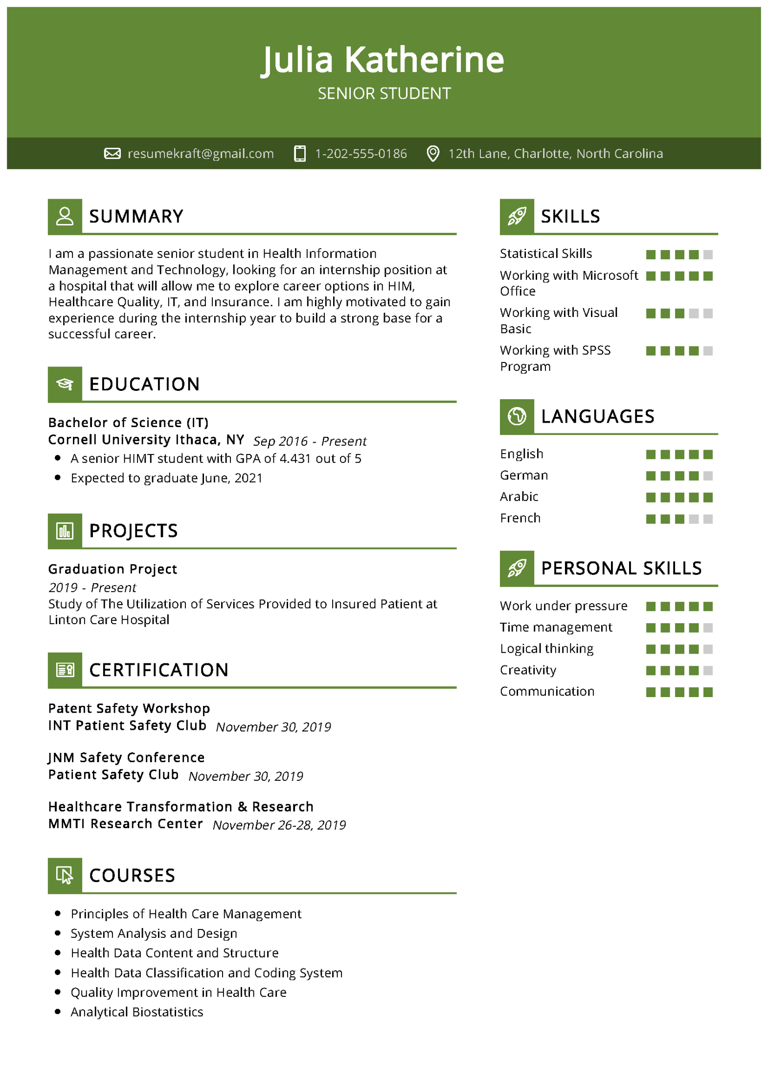 Sample College Resume For High School Students Template Sample