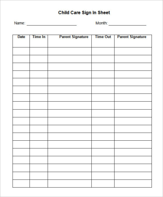 Summer Camp Sign Up Sheet Template Word Sample