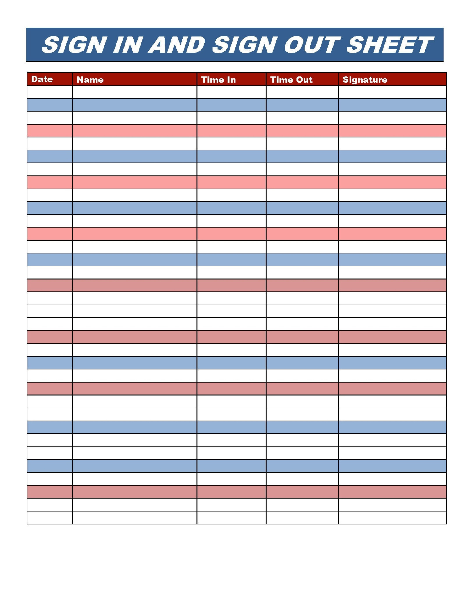 Vehicle Sign Out Sheet Template Doc Sample