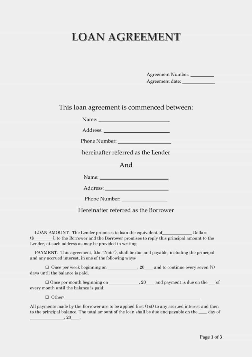 Agreement Between Co Signer And Borrower Template Doc Sample