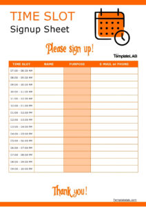 Appointment Sign Up Sheet Template