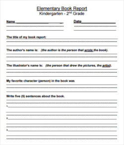 Blank 3Rd Grade Book Report Template Word