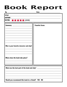 Blank 5Th Grade Book Report Outline Template Excel