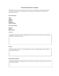 Blank 5Th Grade Nonfiction Book Report Template Excel