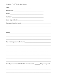 Blank 5Th Grade Nonfiction Book Report Template Word