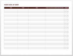 Blank Baseball Sign Up Sheet Template Doc