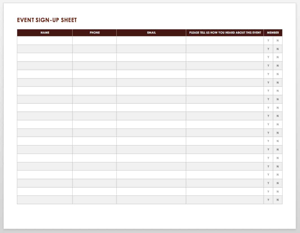 Blank Baseball Sign Up Sheet Template Doc