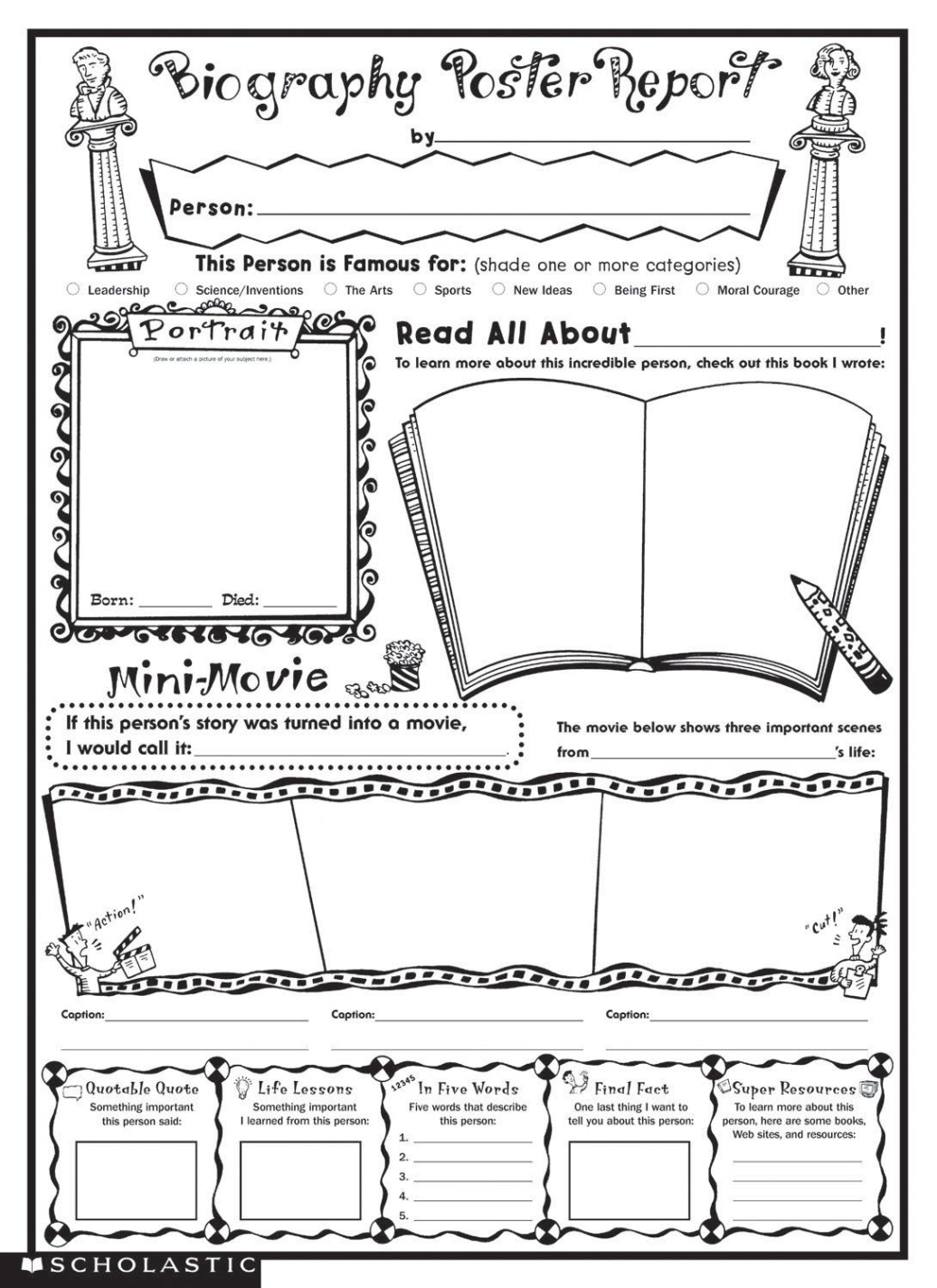 Blank Book Report For 4Th Graders Template Excel