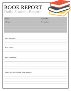 Blank Book Report For 4Th Graders Template Sample