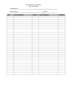 Blank Event Sign In Sheet Template Excel