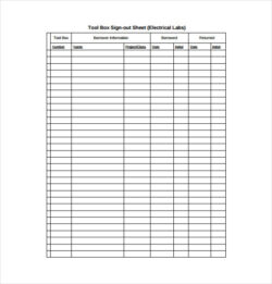 Blank Inventory Sign Out Sheet Template Word Sample