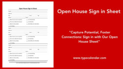 Blank Open House Sign Up Sheet Template Pdf Sample