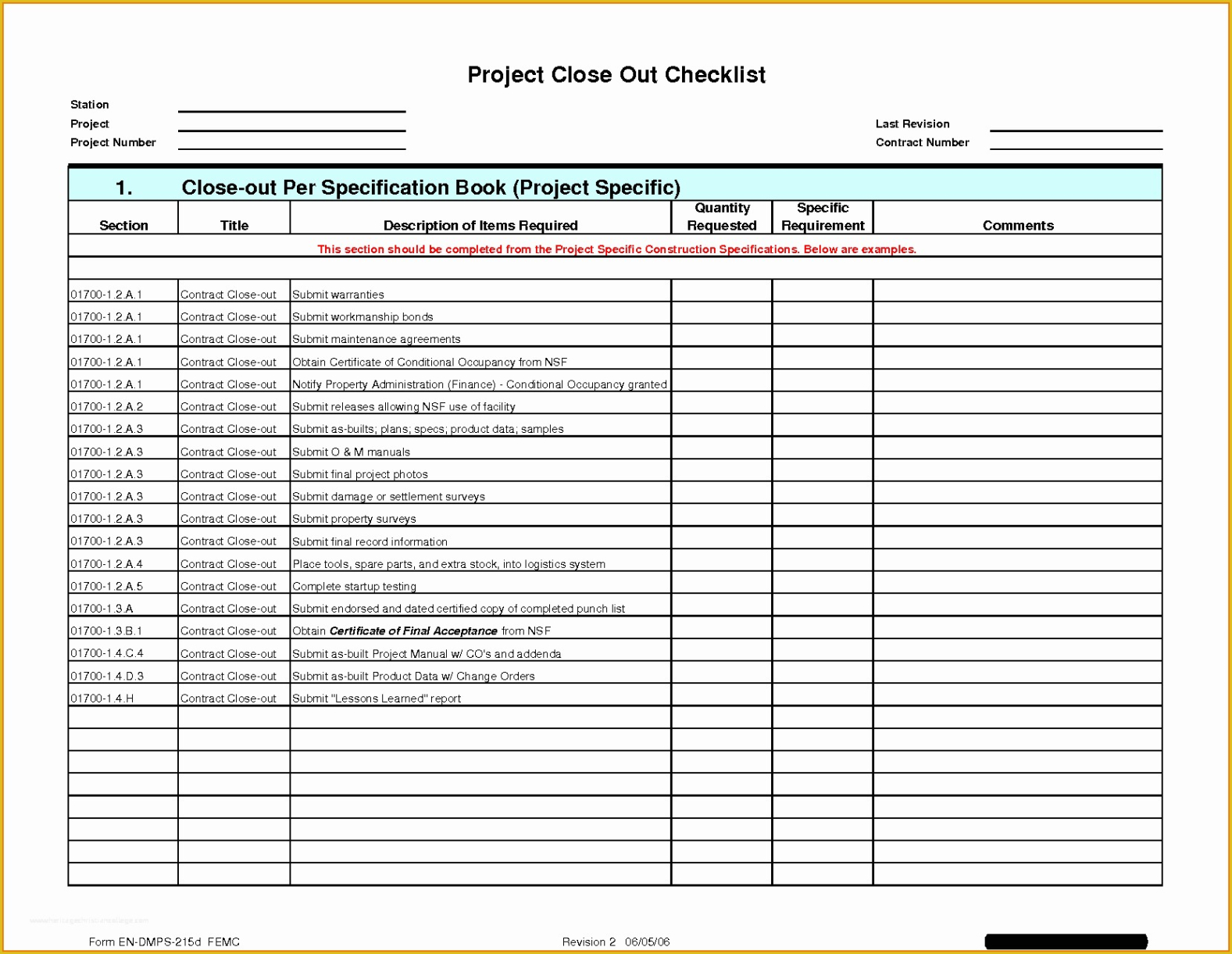 Blank Punch List Sign Off Template Pdf Sample