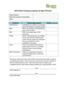 Blank Software Release Sign Off Template Excel