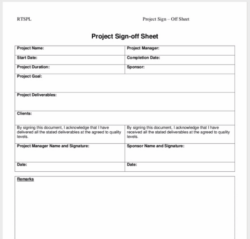 Blank Training Completion Sign Off Template Doc Sample