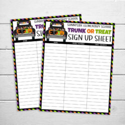 Blank Trunk Or Treat Sign Up Sheet Template Excel Sample