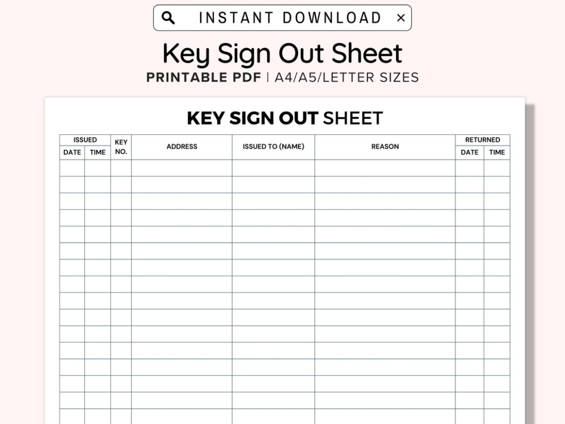 Blank Vehicle Sign Out Sheet Template Excel