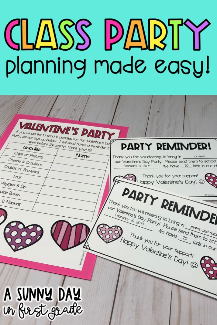 Class Party Sign Up Sheet Template Pdf