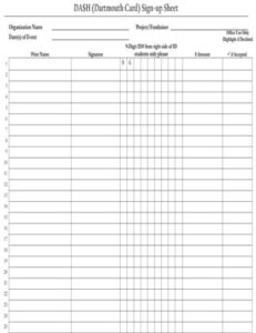 Committee Sign Up Sheet Template  Sample