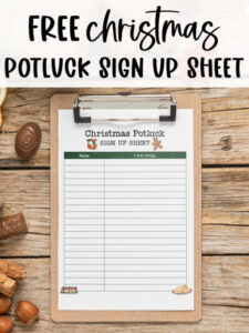 Custom Christmas Party Sign Up Sheet Template Excel Sample